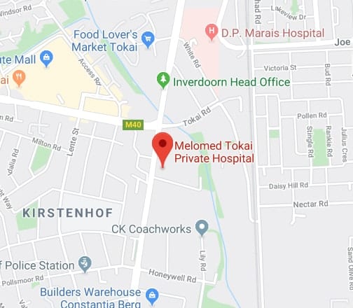 Map to Dr Aneeqah Hendricks at Melomed Tokai
